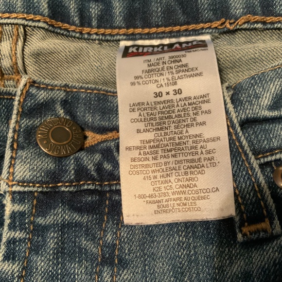 Kirkland Straight Leg Mid-Rise Blue Jeans (30x29) - Picture 4 of 11